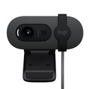 Logitech Brio 100 Full HD 1080p webcam with auto-light balance, integrated privacy shutter, and built-in mic