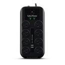 CyberPower 8-port Surge Protector with 2 x USB Charging Ports - 1 Yrs Adv. Replacement WTY