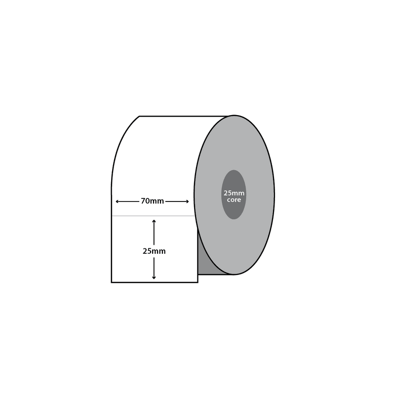 Thermal Label 70mm X 25mm PERMANENT (2000/ROLL)