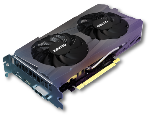 INNO3D nVidia GeForce RTX 3050 TWIN X2 GPU 8GB GDDR6, 1777MHz Boost Clock, RAM 14Gbps, 1xDP, 1xHDMI, 1x DVI