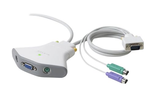 Belkin 2-Port Compact PS/2 KVM Switch with Cables, White