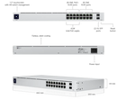 Ubiquiti UniFi 16-port Managed Gigabit Switch - 8x PoE+ Ports, 8x Gigabit Ethernet Ports, with 2x SFP - 60W - Touch Display - Fanless - GEN2