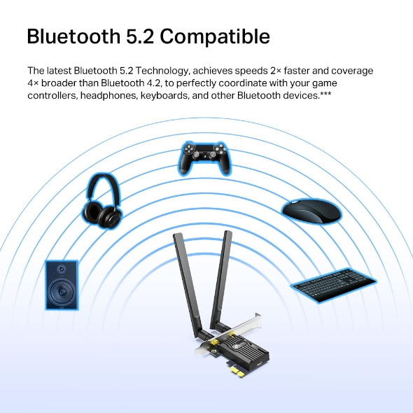 TP-Link AX3000 Wi-Fi 6 Bluetooth 5.2 PCIe Adapter