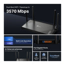 TP-LINK ARCHER BE220 DUAL-BAND Wi-Fi 7 ROUTER (688Mbps 2.4 GHz + 2882 Mbps 5 GHz, 4× external Antennas, 2.0 GHz Quad-Core CPU)