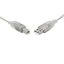 USB 2.0 Certified Cable A-B 5m Transparent Metal S