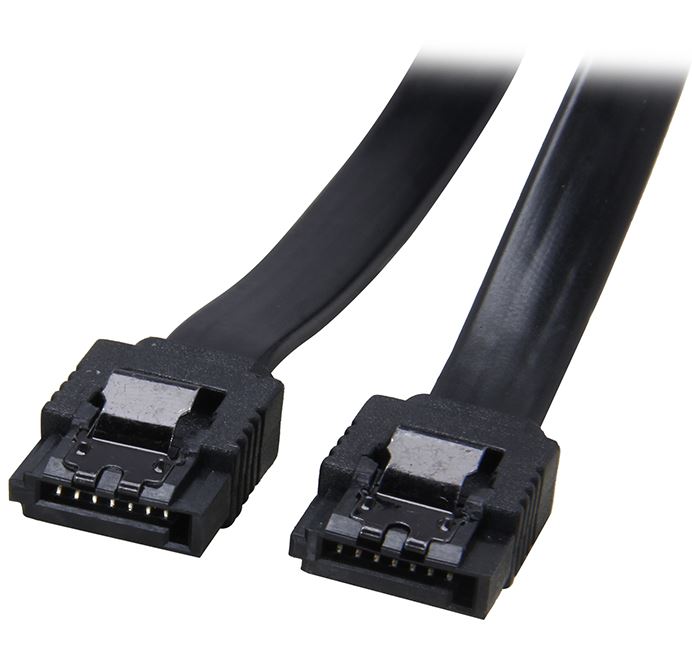 Astrotek SATA 3.0 Data Cable 30cm 7 pins Straight to 7 pins Straight with Latch Black Nylon Jacket