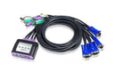 Aten Petite 4 Port PS/2 VGA KVM Switch with Audio - 1.8m Cables Built In