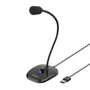 Simplecom UM360 Plug and Play USB Desktop Microphone with Flexible Neck and Headphone Jack