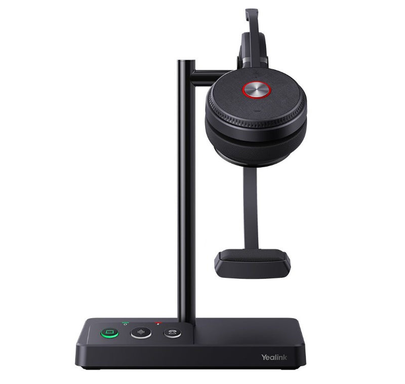 Yealink WH62 Mono UC DECT Wirelss Headset, Busylight On Headset, Leather Ear Cushions