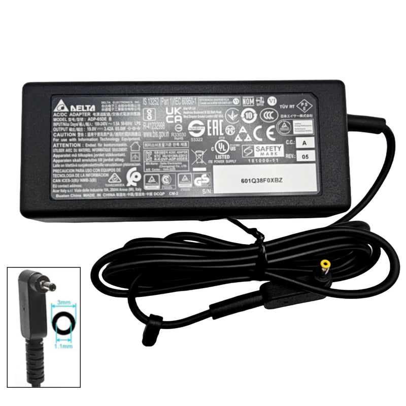 Acer Notebook Power Adapter 65W 19V (Small Black Tip)