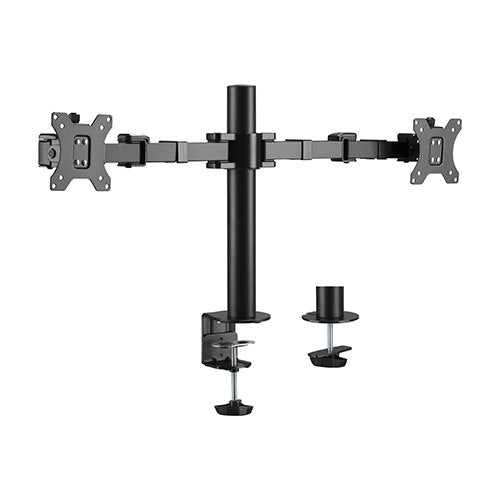 Brateck Dual Monitors Affordable Steel Articulating Monitor Arm Fit Most 17"-32" Monitors Up to 9kg per screen VESA 75x75/100x100
