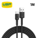 USP BoostUp Braided USB-C to USB-A Cable (1M) Black 3A