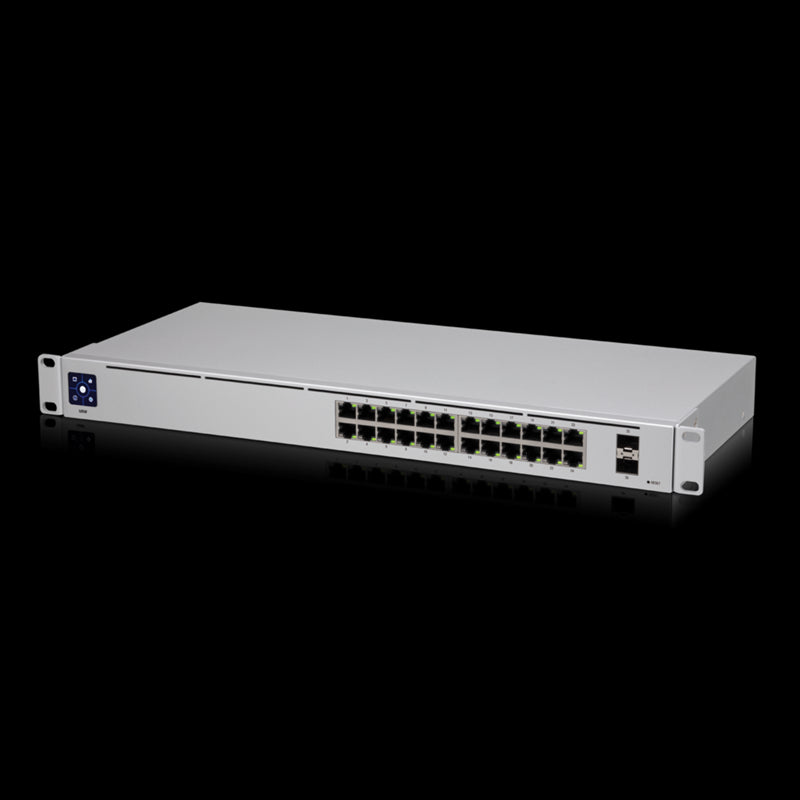 Ubiquiti UniFi 24 port Managed Gigabit Switch - 24x Gigabit Ethernet Ports, with 2xSFP - Touch Display - Fanless - GEN2